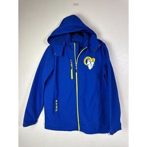 Los Angeles Rams Nfl Softshell Hooded Jacket Blue Outerwear Size Large Football